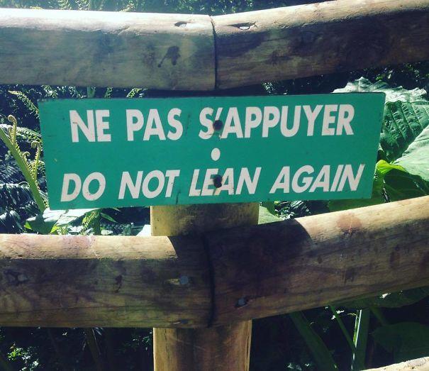 Do Not Lean Again