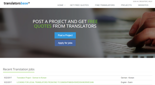 Translatorsbase.com screenshot